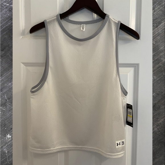 Under Armour Tops - Under Armour Playback Retro Mesh Tank - NWT - Size Medium - White